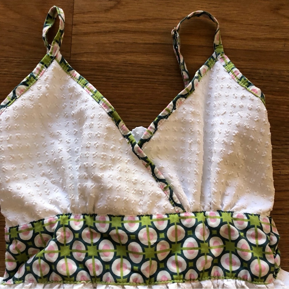 Matilda Jane White Dress with Green Accents - Picture 2 of 4